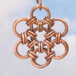 Oxidized Copper Japanese Flower Chain Maille..