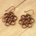 Oxidized Copper Japanese Flower Chain Maille..