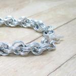 Chain Mail Bracelet, Double Spiral, Aluminum Chain..
