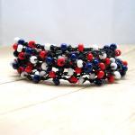 Boho Style Crochet Wrap Bracelet, Red, White,..