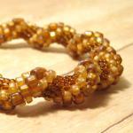 Spiral Bead Crochet Bangle Bracelet, Bronze And..