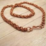 Copper Necklace, Double Spiral Chain Mail, Chain..