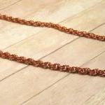 Copper Necklace, Double Spiral Chain Mail, Chain..