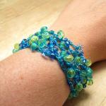 Boho Wrap Bracelet, Summer Jewelry, Aqua, Green..