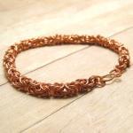 Copper Chain Mail Bracelet, Byzantine, Handmade..