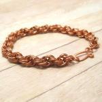 Double Spiral Chain Mail Bracelet, Copper Chain..