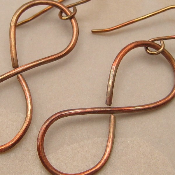 Earrings, Oxidized Copper Figure Eight, 8, Metal Jewelry, Metalwork ...