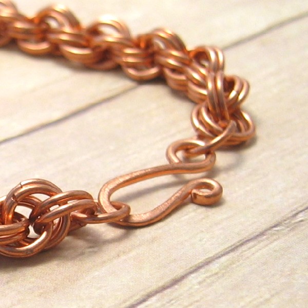 Double Spiral Chain Mail Bracelet, Copper Chain Maille Jewelry on Luulla