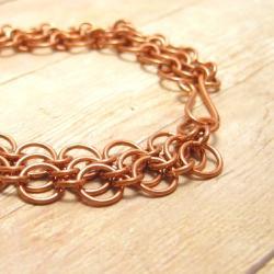 Copper Chain Mail Bracelet, Women's Metal Chain Maille Jewelry ...